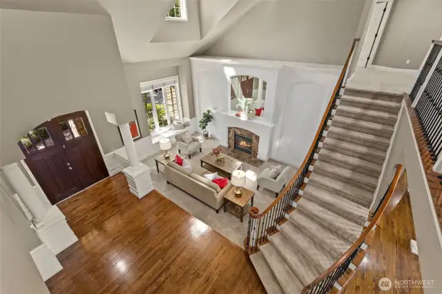 Looking down from the walkway.