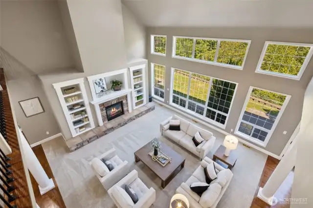 These floor to ceiling windows add so much natural light to this home.