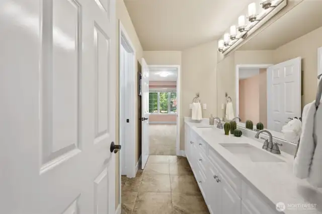 Jack and Jill bathroom between bedrooms 2 and 3.
