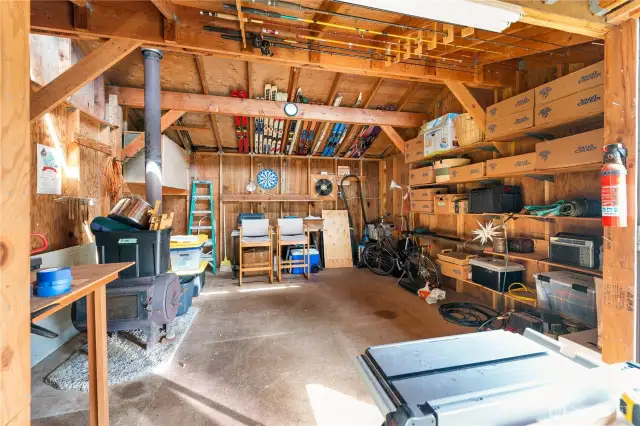 Shop with woodstove