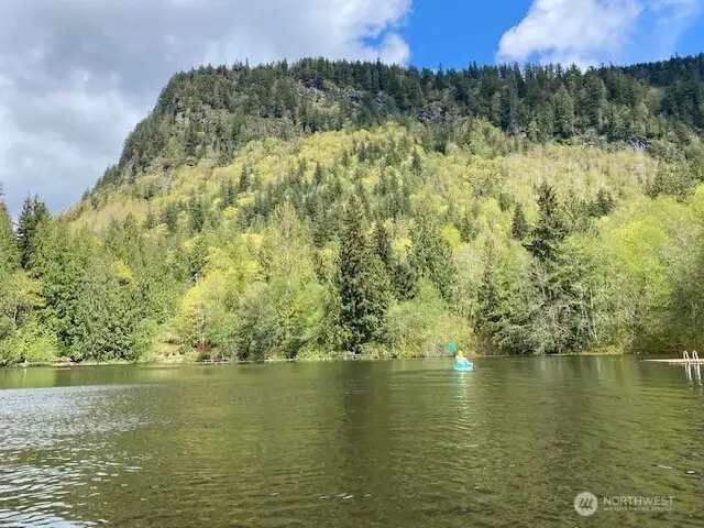 Lake Walker, a 12-acre non-motorized fishing lake at the foot of Mt Enumclaw