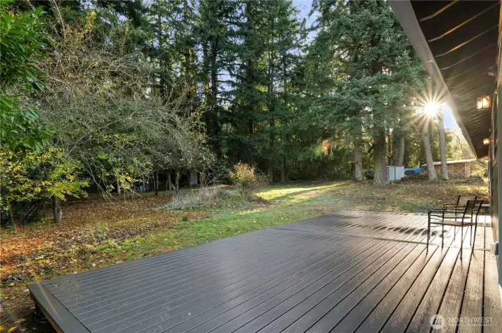 Massive back deck to enjoy your sprawling, park like 1.5 acres.