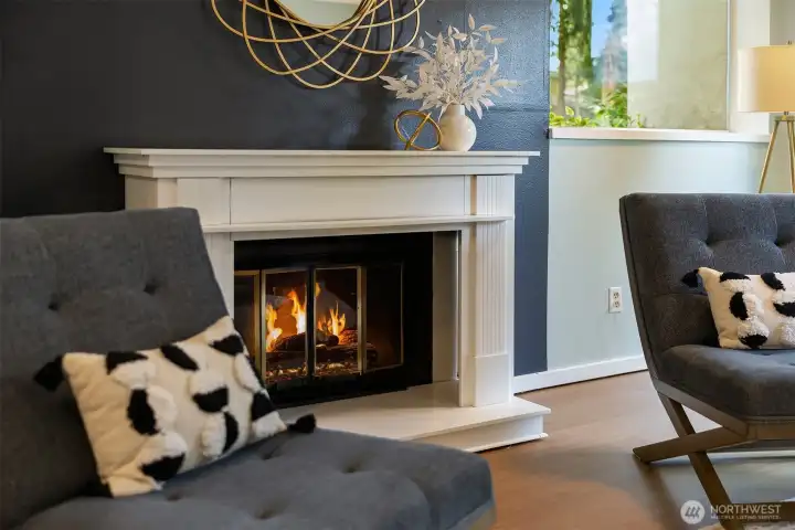 Cozy Woodburning Fireplace