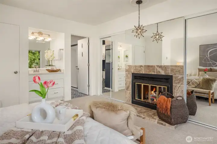 Primary Bedroom, Wood Burning Fireplace