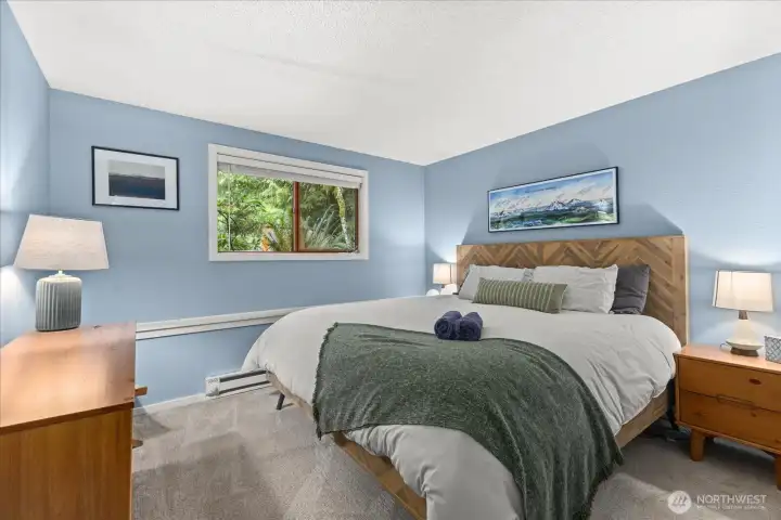 Sleep well in this quiet and cozy bedroom.