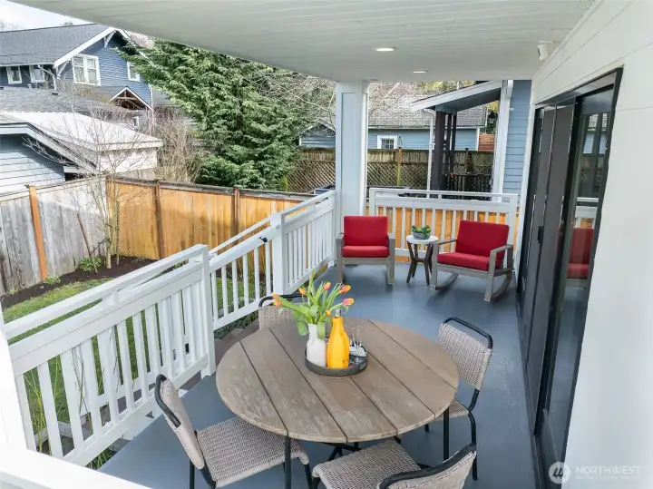 Enjoy dining or lounging in the privacy of your back deck.
