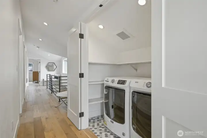Laundry area on upper level