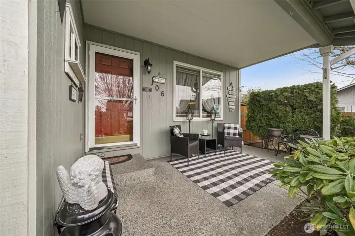 Covered front patio