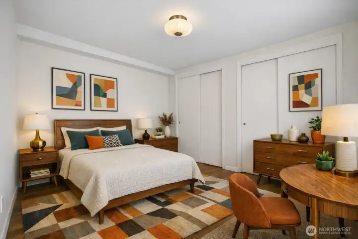 Virtually staged, very spacious 2nd bedroom.