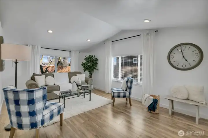 You'll find large windows throughout this home allowing natural light to flood the space