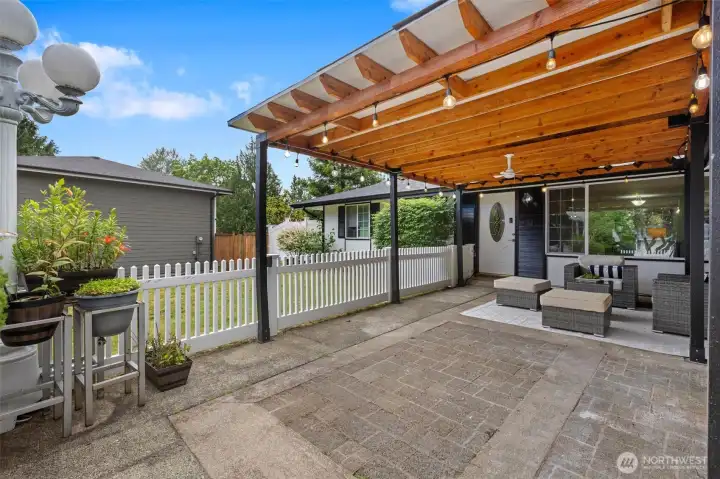 Warm welcome home patio