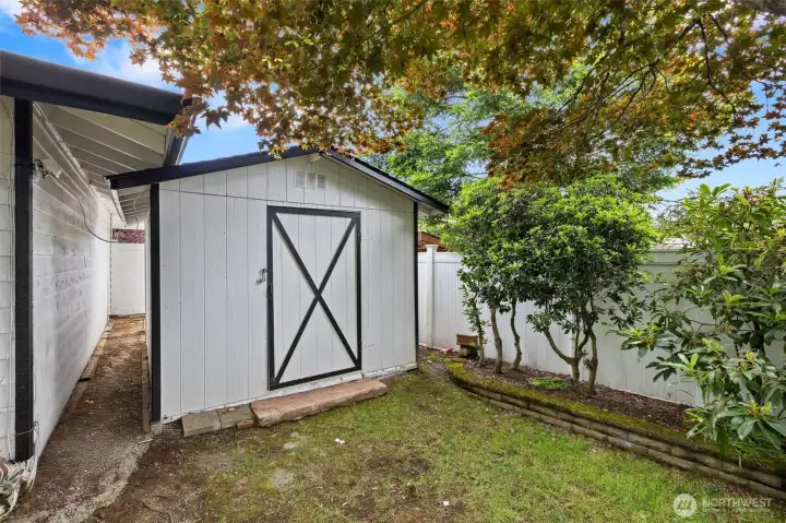 Storage shed stays