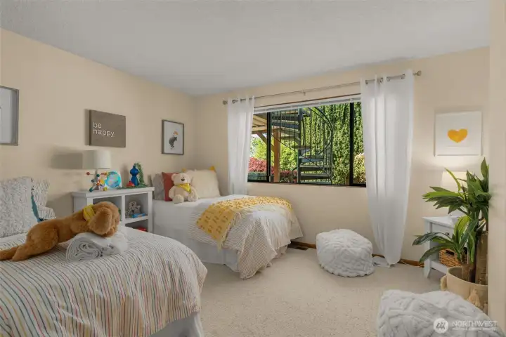 Generous bedroom on lower level