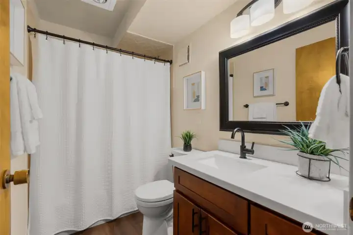 Full bathroom on lower level