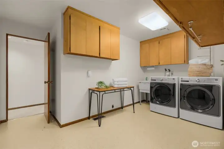 Huge laundry room on lower level, washer & dryer included