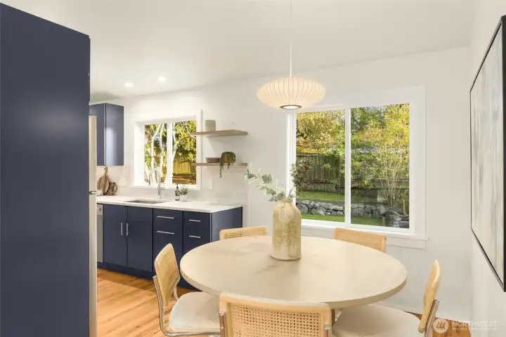 Convenient eating space off the kitchen.