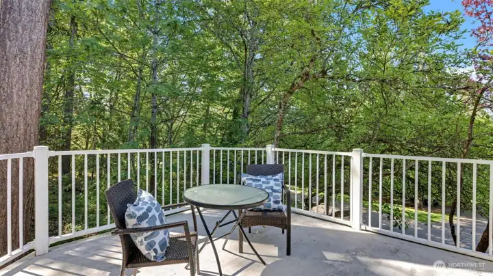 Private outdoor deck off the dining area.