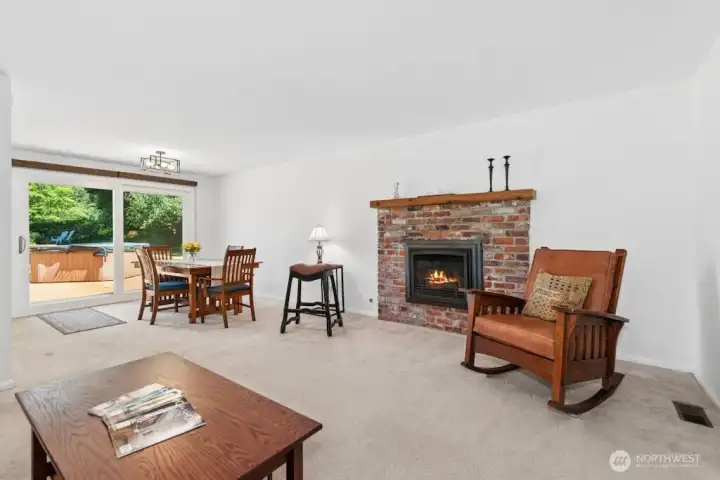 Upper living room has 1 of two fireplaces Upper living room has 1 of two fireplaces