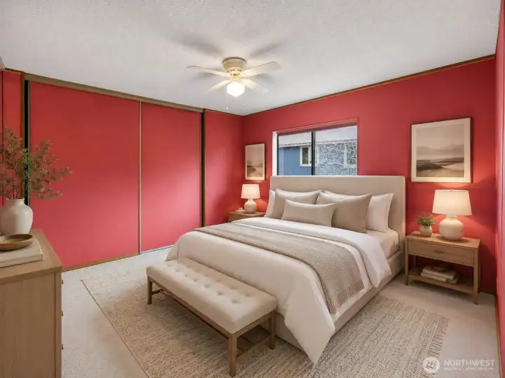 Primary Bedroom virtually staged