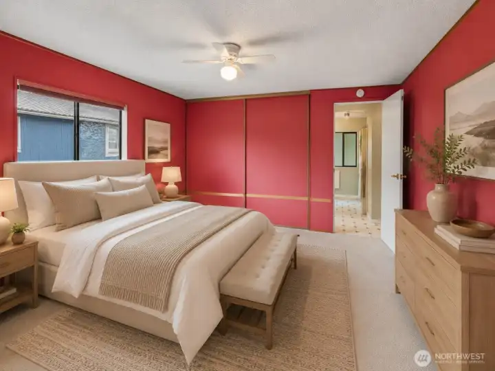 Primary Bedroom virtually staged