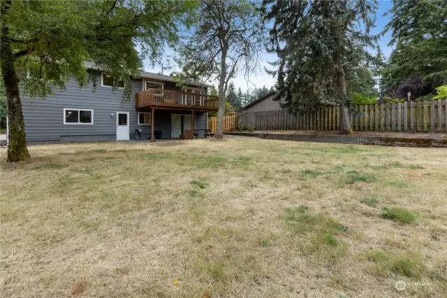 View of large backyard that has lots of space!