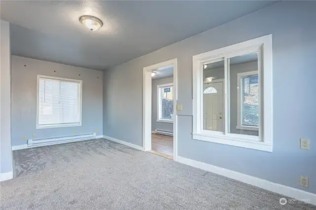 Living room looking towards front entry