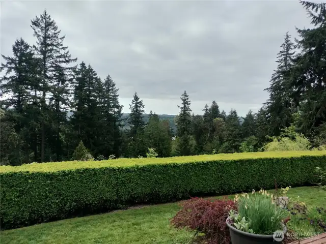 Spectacular view from the deck. Lots of mature landscaping.
