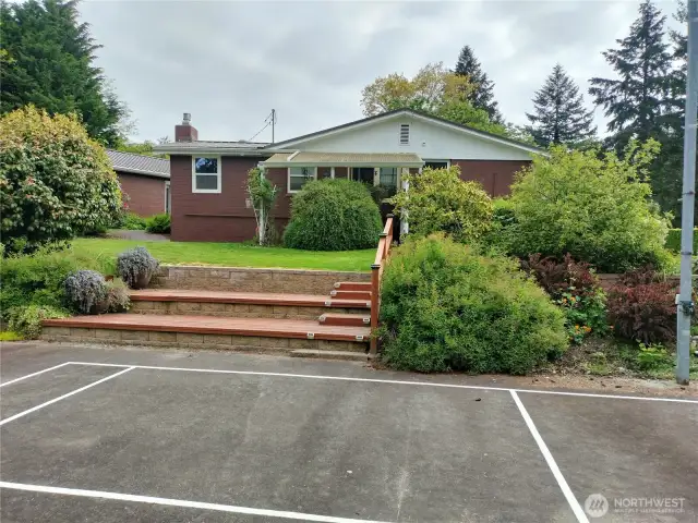 Looking east at the home.