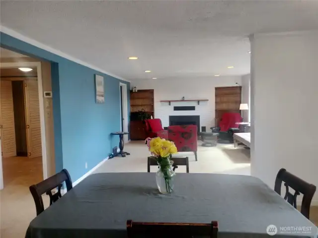Looking from kitchen thru the dining room to the living room of the main house. room.