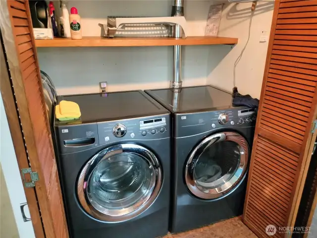 Washer & Dryer located in main house, just off kitchen.