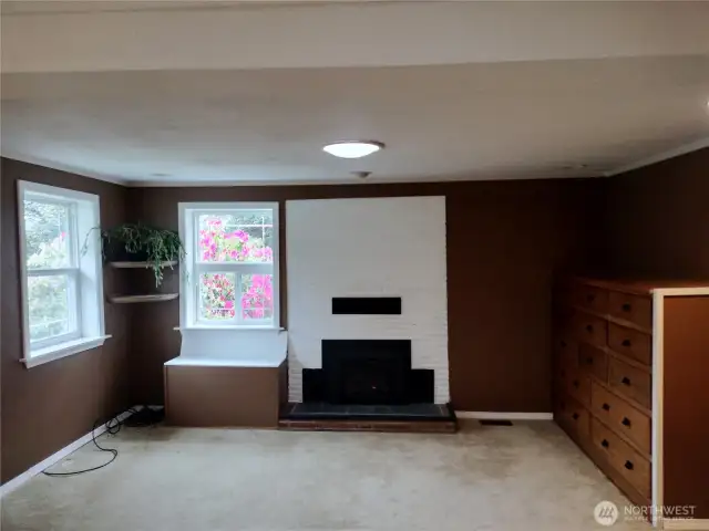 Large master suite with a nice gas fireplace.