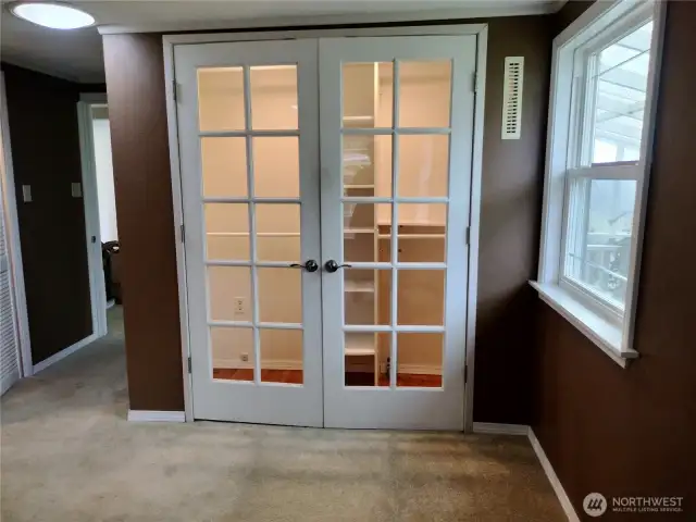 Closet in master bedroom.