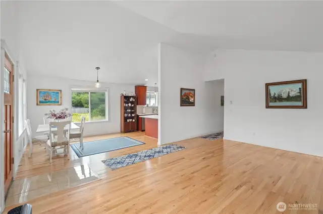 View to dining area from living room