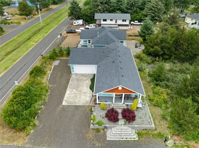 Aerial view front of home