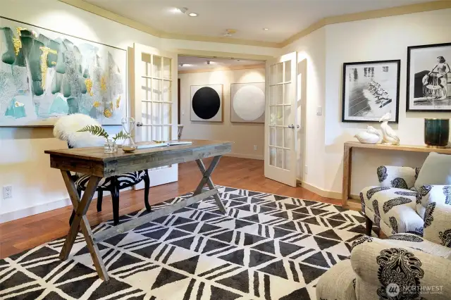 Office space off the entry , or create a library