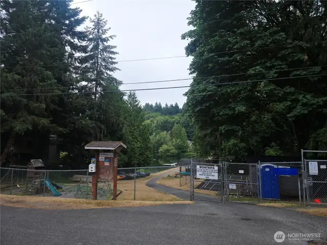 Park entrance and playground