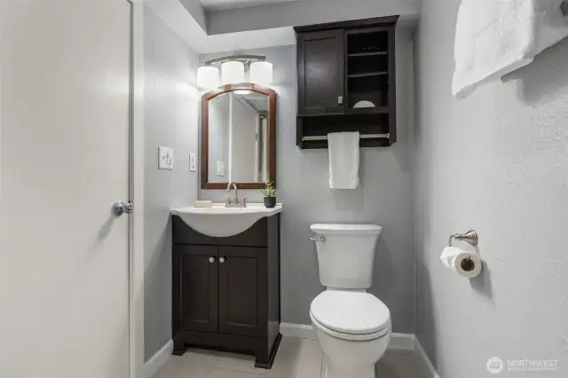 Lower Level MIL Suite has a Full Bath (tub in this room, but not in the photo)