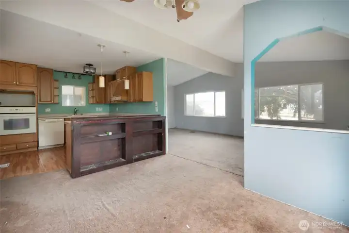 Dining room looking toward kitchen and living room.