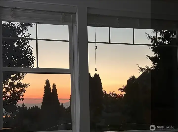 Sunset from the bedroom window