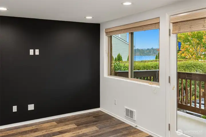 Lovely updated lake view from October 2025- HOA has now trimmed overgrown hedge