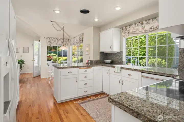 Kitchen anchors the middle of the home.