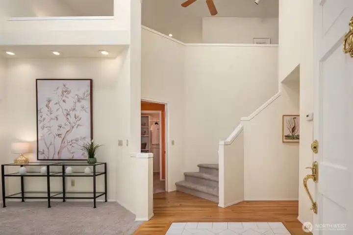 Entry in the center of the home.