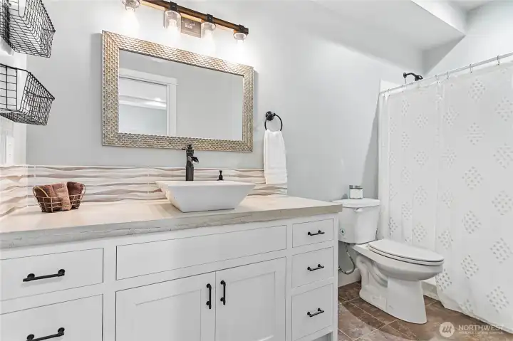 Primary bathroom with walk in shower