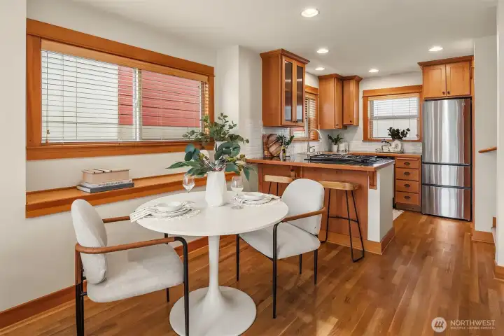 Dining area with seating for up to four.