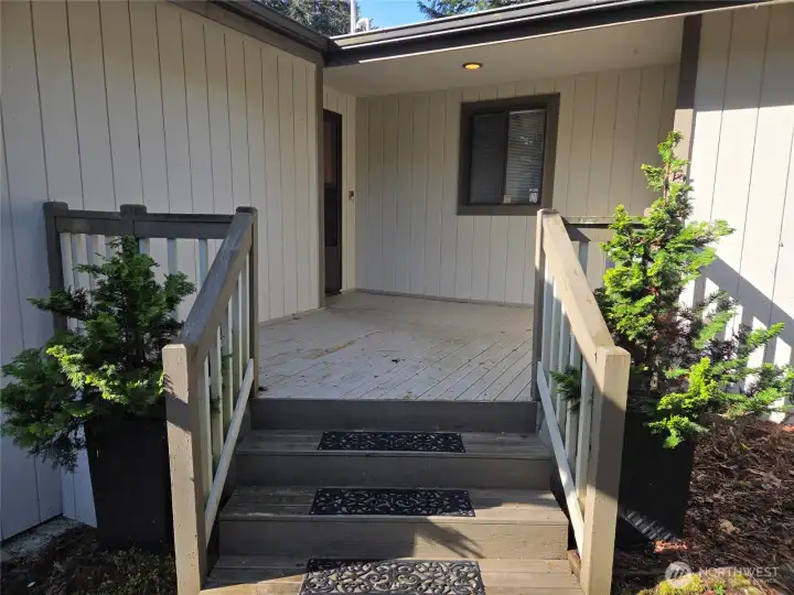 Front covered porch entry