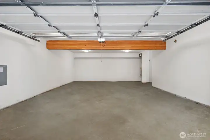 2 car garage provides extra storage space