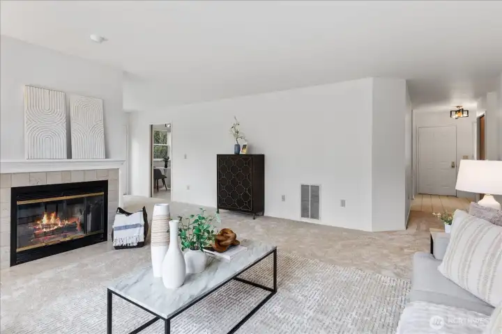 View of front entry from living room