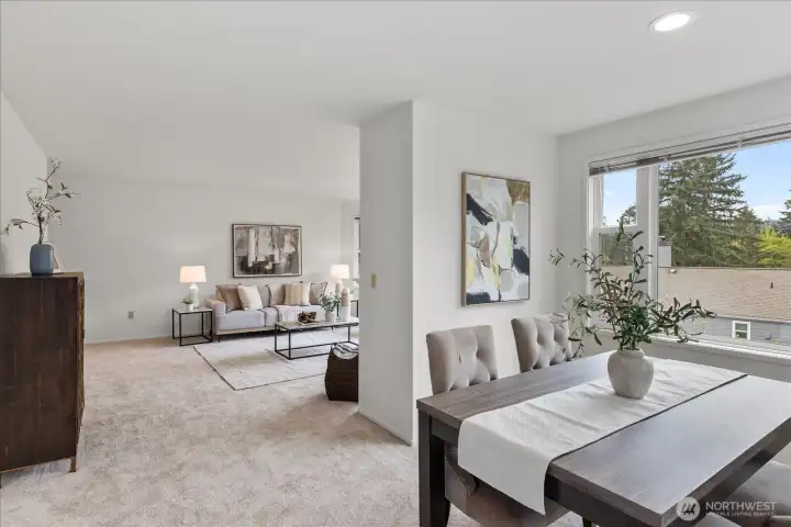 Dining room looking into living room
