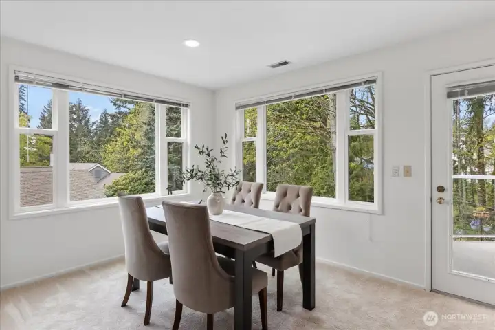 Dining room leads out to wrap around porch