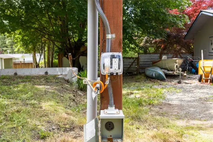 All the power you'll need! 220 and 30 amp for that RV!